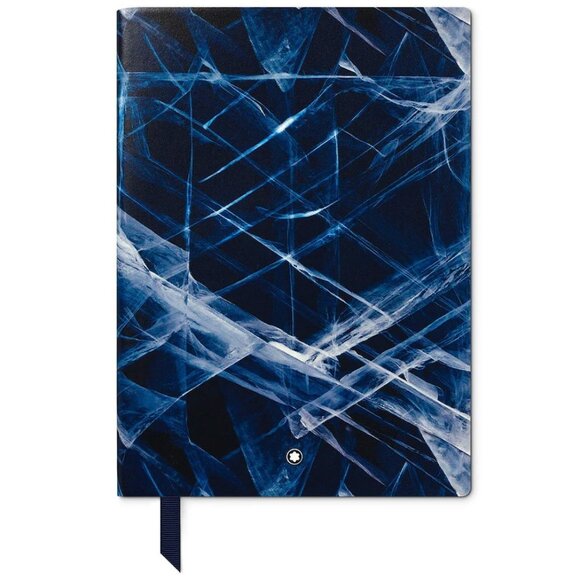 Montblanc #163 Meisterstück Glacier Collection Leather Silver Cut Lined Notebook